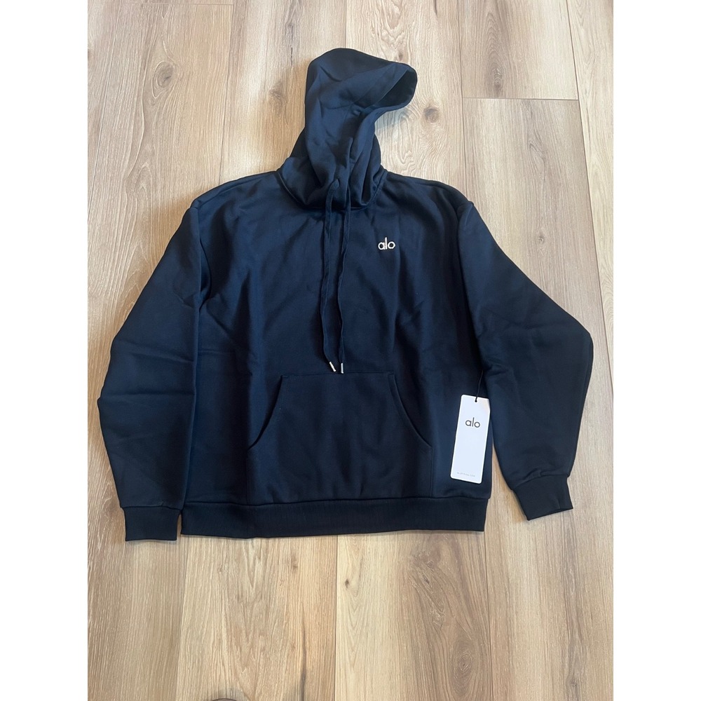 ALO Yoga Accolade Hoodie Black Size L Pullover Sweatshirt NWT U3032RG